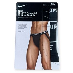 Nike Dri-FIT Essential Cotton Stretch Jock Strap 3 Pack Black 2XL KE1188001
